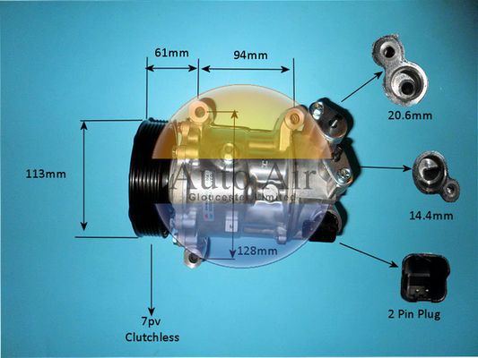 AUTO AIR 14-9784P Air Conditioning Compressor Fits Citroen DS Peugeot Vauxhall