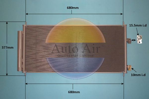 AUTO AIR 16-1462 Air Conditioning Condenser Air Con Replacement Fits Honda Jazz