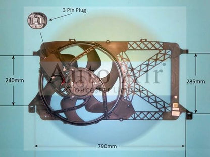 AUTO AIR 05-1249 Radiator Fan Electric Motor Centre Cooling System Fits Ford