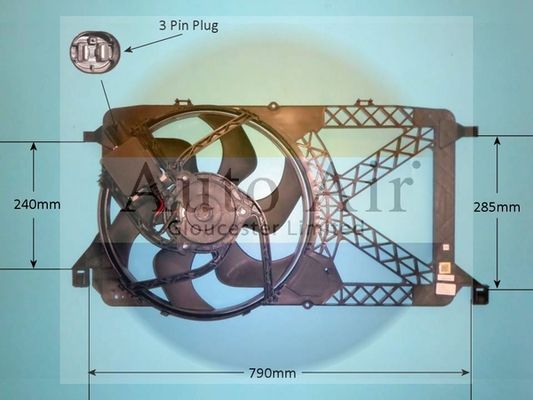 AUTO AIR 05-1249 Radiator Fan Electric Motor Centre Cooling System Fits Ford