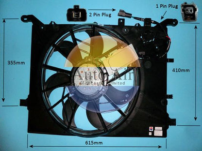 AUTO AIR 05-1176 Radiator Fan Electric Motor Centre Fits Volvo S60 S80 V70
