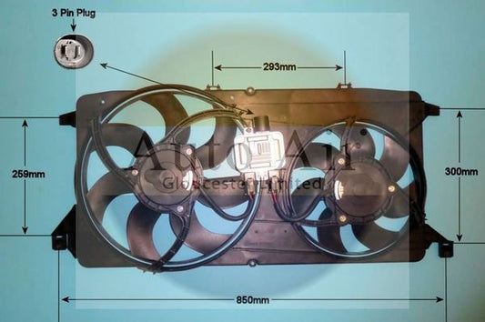 AUTO AIR 05-1276 Radiator Fan Electric Motor Centre Cooling System Fits Ford