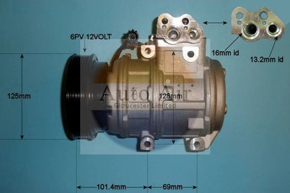 AUTO AIR 14-9726P Air Compressor A/C Air Conditioning Fits Hyundai Kia Mazda