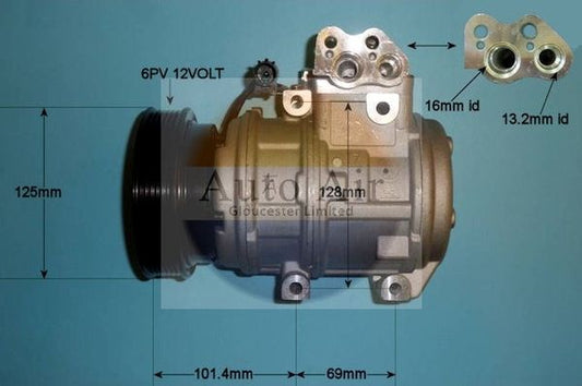AUTO AIR 14-9726P Air Compressor A/C Air Conditioning Fits Hyundai Kia Mazda