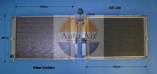 AUTO AIR 16-9951 Air Conditioning Condenser A/C Air Con Fits Nissan Micra