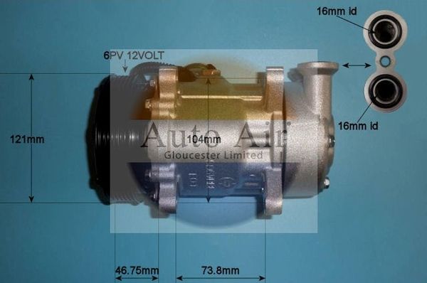 AUTO AIR 14-0281P Air Compressor A/C Air Conditioning Fits Citroen Peugeot