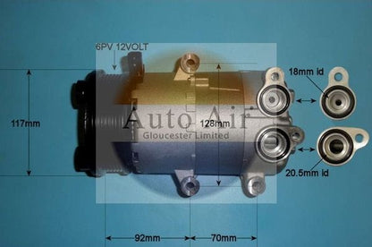 Auto Air 14-1138P A/C Air Con Compressor Air Conditioning Fits Ford Volvo