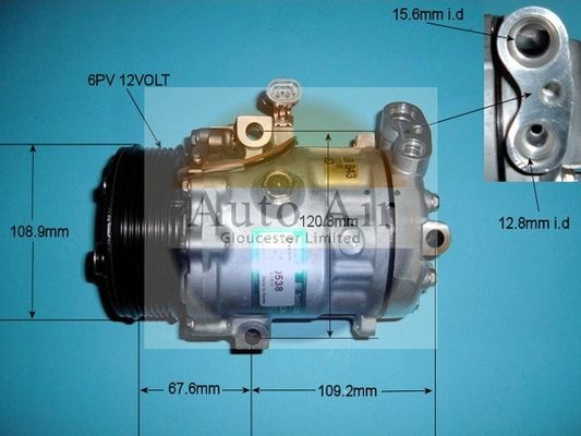 AUTO AIR 14-1414 Air Conditioning Compressor Fits Vauxhall Astra Astravan