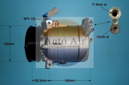Auto Air 14-2056P A/C Air Con Compressor Air Conditioning For Fiat Saab Vauxhall