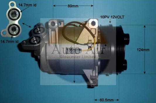 AUTO AIR 14-1000P Air Compressor A/C Air Con Air Conditioning Fits Ford Volvo