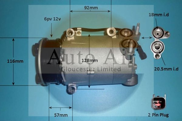 Auto Air 14-1046P A/C Air Con Compressor Air Conditioning Fits Ford Land Rover