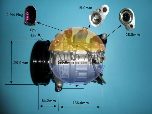 Auto Air 14-1257P Air Conditioning Compressor For Audi A4 A5 A6 A6 Allroad A7 Q5