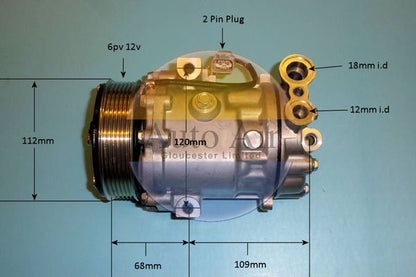 Auto Air 14-1469P Air Conditioning Compressor Fits Citroen Fiat Peugeot Vauxhall