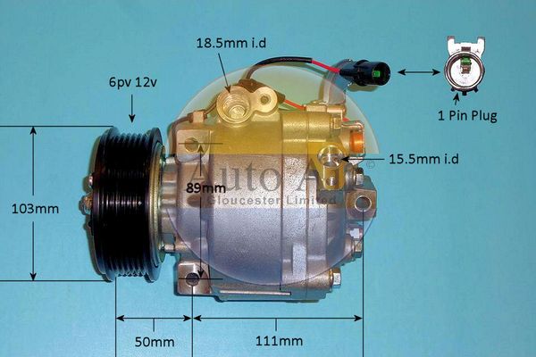 Auto Air 14-2093P Air Conditioning Compressor Fits Citroen Mitsubishi Peugeot