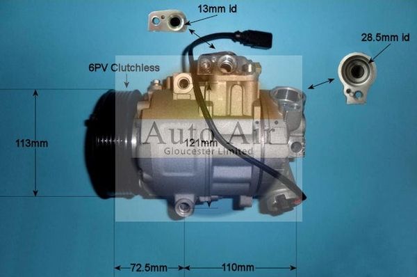 Auto Air 14-0288P A/C Air Con Compressor Air Conditioning Fits Skoda Fabia