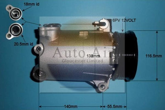 AUTO AIR 14-1048P Air Conditioning Compressor Fits Ford Land Rover Volvo
