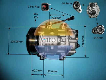 AUTO AIR 14-0094P Air Compressor A/C Air Con Air Conditioning Fits Ford Volvo