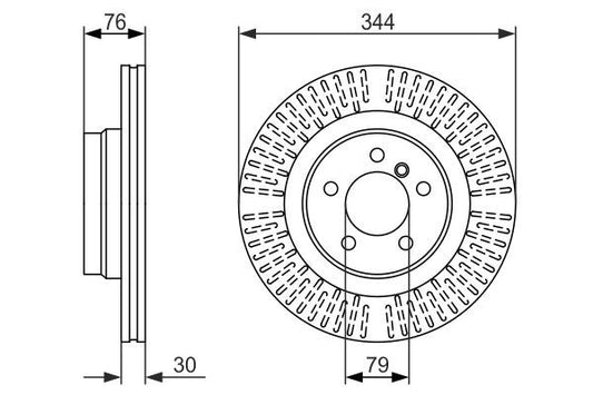 BOSCH 0986479489 Brake Disc Front Vented 344mm Ø Fits Land Rover Range Rover