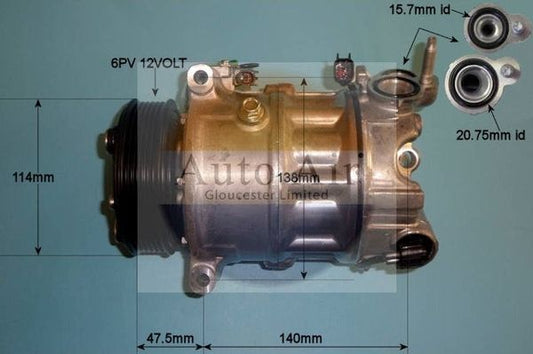 AUTO AIR 14-2067P Air Compressor A/C Air Conditioning Fits Jaguar Land Rover