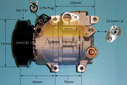 AUTO AIR 14-1458P Air Compressor A/C Air Con Air Conditioning Fits Hyundai Kia