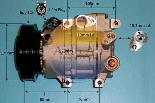 AUTO AIR 14-1458P Air Compressor A/C Air Con Air Conditioning Fits Hyundai Kia