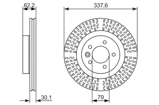 BOSCH 0986479705 Brake Disc Front Fits Land Rover Discovery Range Rover Sport