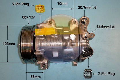 Auto Air 14-1311P A/C Air Con Compressor Air Conditioning Fits Citroen Peugeot