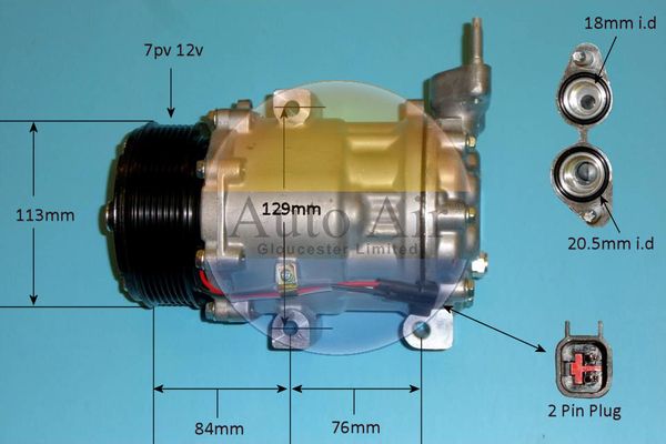 AUTO AIR 14-1834P Air Compressor A/C Air Con Air Conditioning Fits Ford Transit