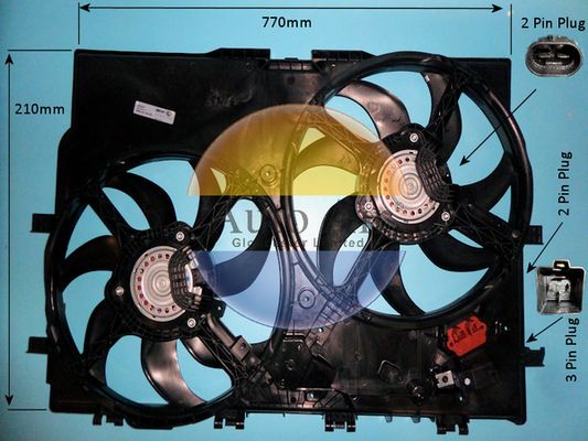 AUTO AIR 05-1362 Radiator Fan Electric Motor Centre Cooling Fits Fiat Ducato