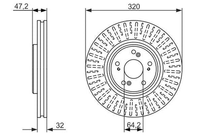 BOSCH 0986479741 Brake Disc Front Vented 320mm Outer Ø Fits Honda Accord