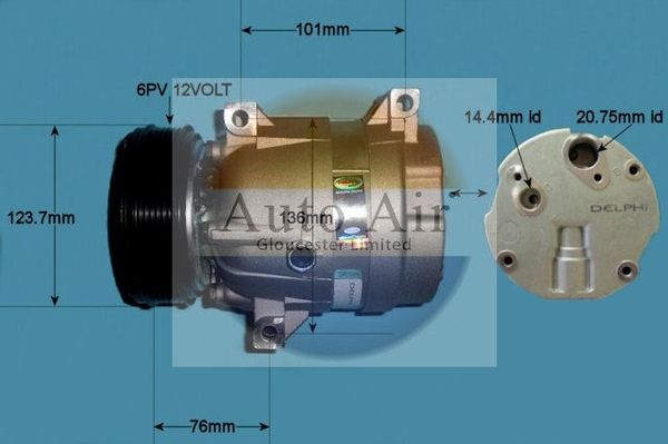 AUTO AIR 14-1113 Air Conditioning Compressor Fits Nissan Renault Vauxhall