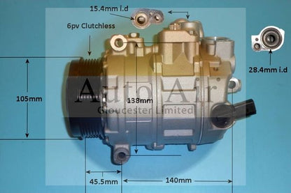 Auto Air 14-0414P Air Conditioning Compressor For VW Crafter 30-35 Crafter 30-50
