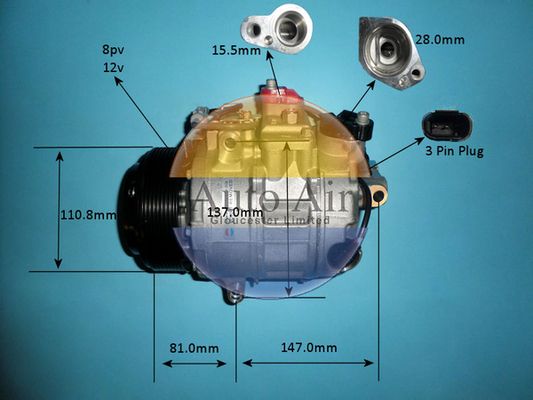AUTO AIR 14-9754P Air Conditioning Compressor A/C Air Con Replacement Fits BMW