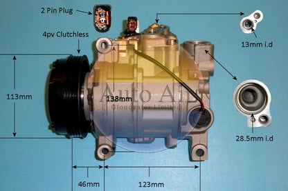 AUTO AIR 14-1251P Air Compressor A/C Air Conditioning Fits Audi A4 A6 Allroad