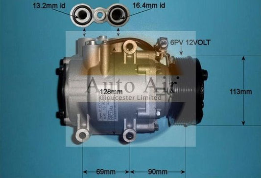 AUTO AIR 14-1029P Air Compressor A/C Air Conditioning Fits Ford Cougar Mondeo