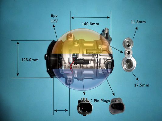 AUTO AIR 14-1664P Air Compressor A/C Air Conditioning Fits Vauxhall Insignia