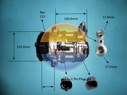 AUTO AIR 14-1664P Air Compressor A/C Air Conditioning Fits Vauxhall Insignia