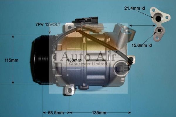 Auto Air 14-9734P Air Conditioning Compressor Fits Nissan X-Trail Renault Laguna