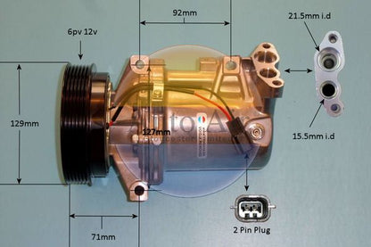 Auto Air 14-9672P A/C Compressor Air Conditioning Fits Dacia Nissan Renault