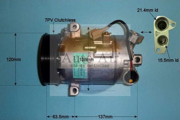 Auto Air 14-1271P A/C Compressor Air Conditioning Fits Mercedes-Benz Renault