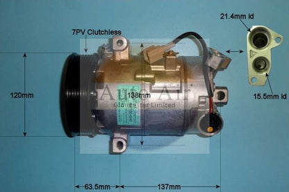 Auto Air 14-1271P A/C Compressor Air Conditioning Fits Mercedes-Benz Renault