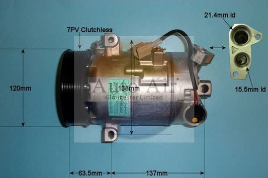 Auto Air 14-1271P A/C Compressor Air Conditioning Fits Mercedes-Benz Renault