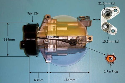 Auto Air 14-1470P A/C Air Con Compressor Air Conditioning 12V Voltage For Nissan