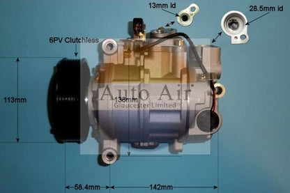 AUTO AIR 14-9691P Air Compressor A/C Air Con Air Conditioning Fits Audi A4