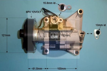Auto Air 14-2075P A/C Air Con Compressor Air Conditioning Fits Mazda Mazda2