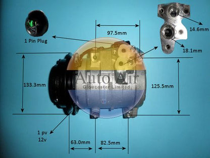 Auto Air 14-7424P A/C Compressor Air Conditioning Fits Mitsubishi Pajero/Shogun