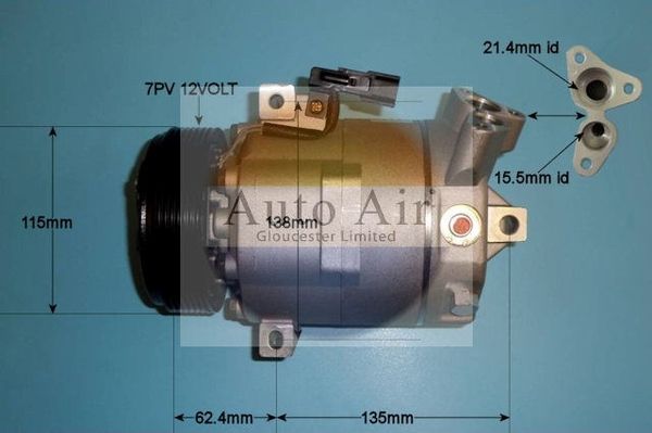 AUTO AIR 14-9731P Air Conditioning Compressor Fits Fiat Nissan Renault Vauxhall