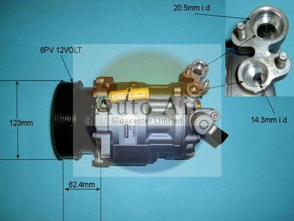 AUTO AIR 14-0221R Air Conditioning Compressor Fits Citroen C5 C6 Peugeot 407