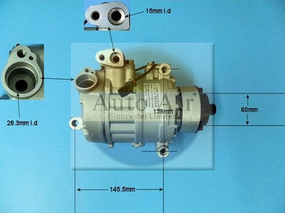 Auto Air 14-9725P A/C Air Con Compressor Air Conditioning Fits Audi BMW VW