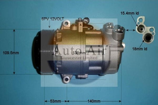 AUTO AIR 14-1145P Air Compressor A/C Air Conditioning Fits BMW 3 Series X3 Z4